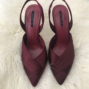 Zara Burgundy Satin Heels